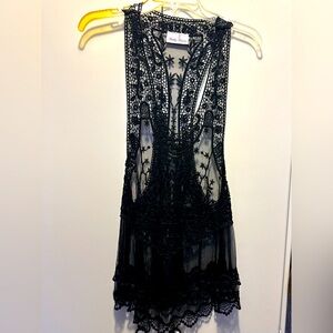 Black lace razor back